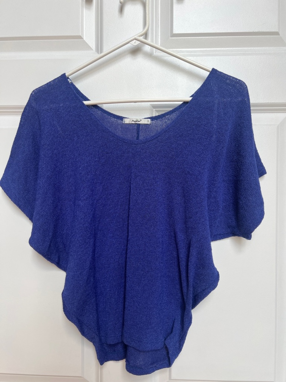 Papaya Royal Blue Knit Short-Sleeve Top